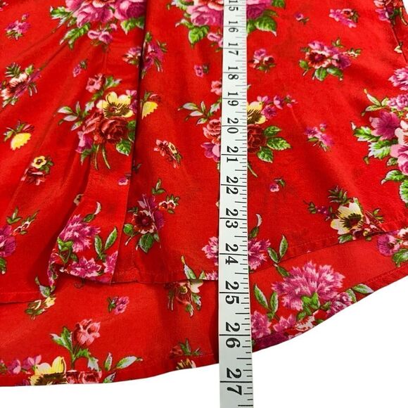 & Other Stories Red Floral Button Down Silk Blouse, Size 2 - Picture 8 of 8